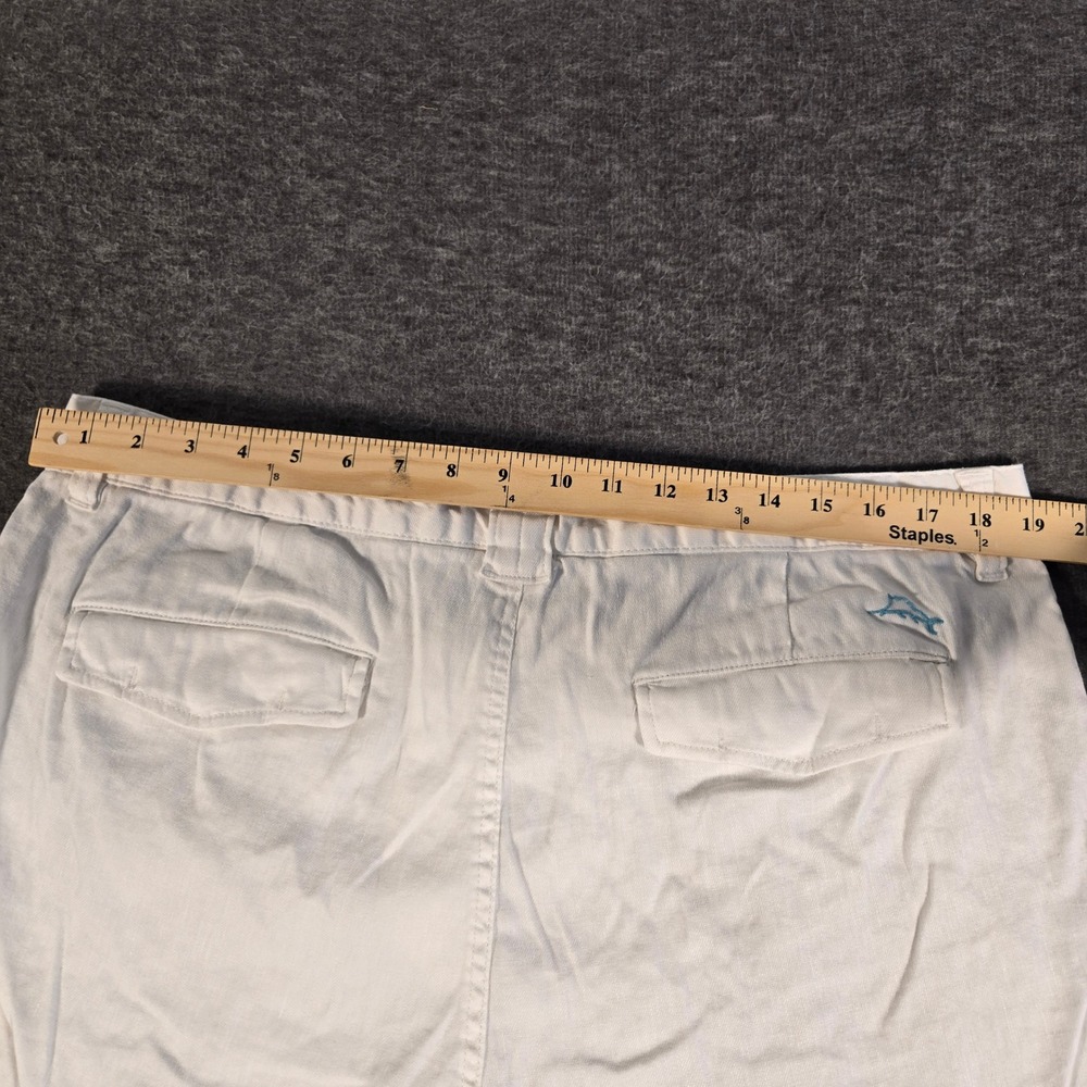 Tommy Bahama Shorts Mens 38 White Linen Blend Casual Marlin Logo T820527 - Picture 3 of 7